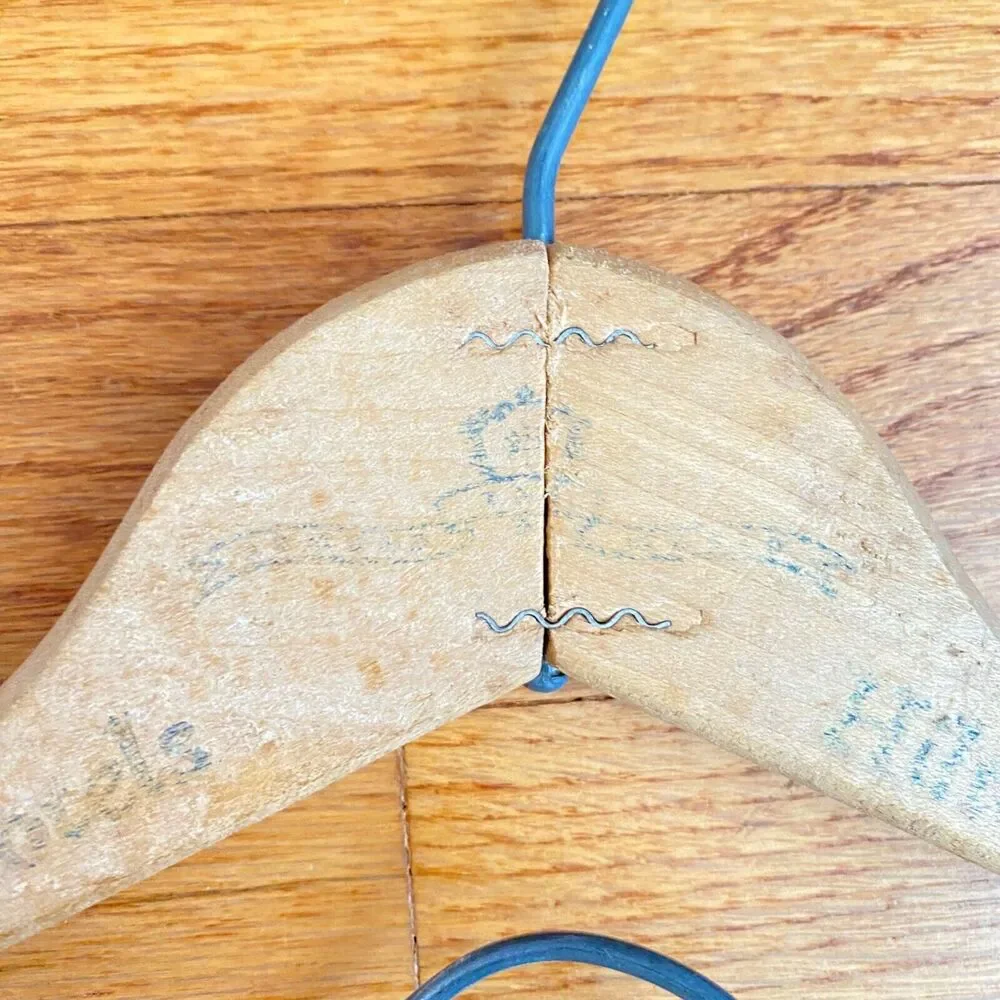 Vintage Wooden Hotel Clothing Hangers Set of 2 Mens Womens Hilton Sheraton